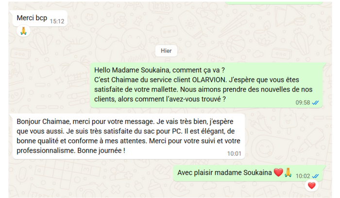 Avis client OLARVION